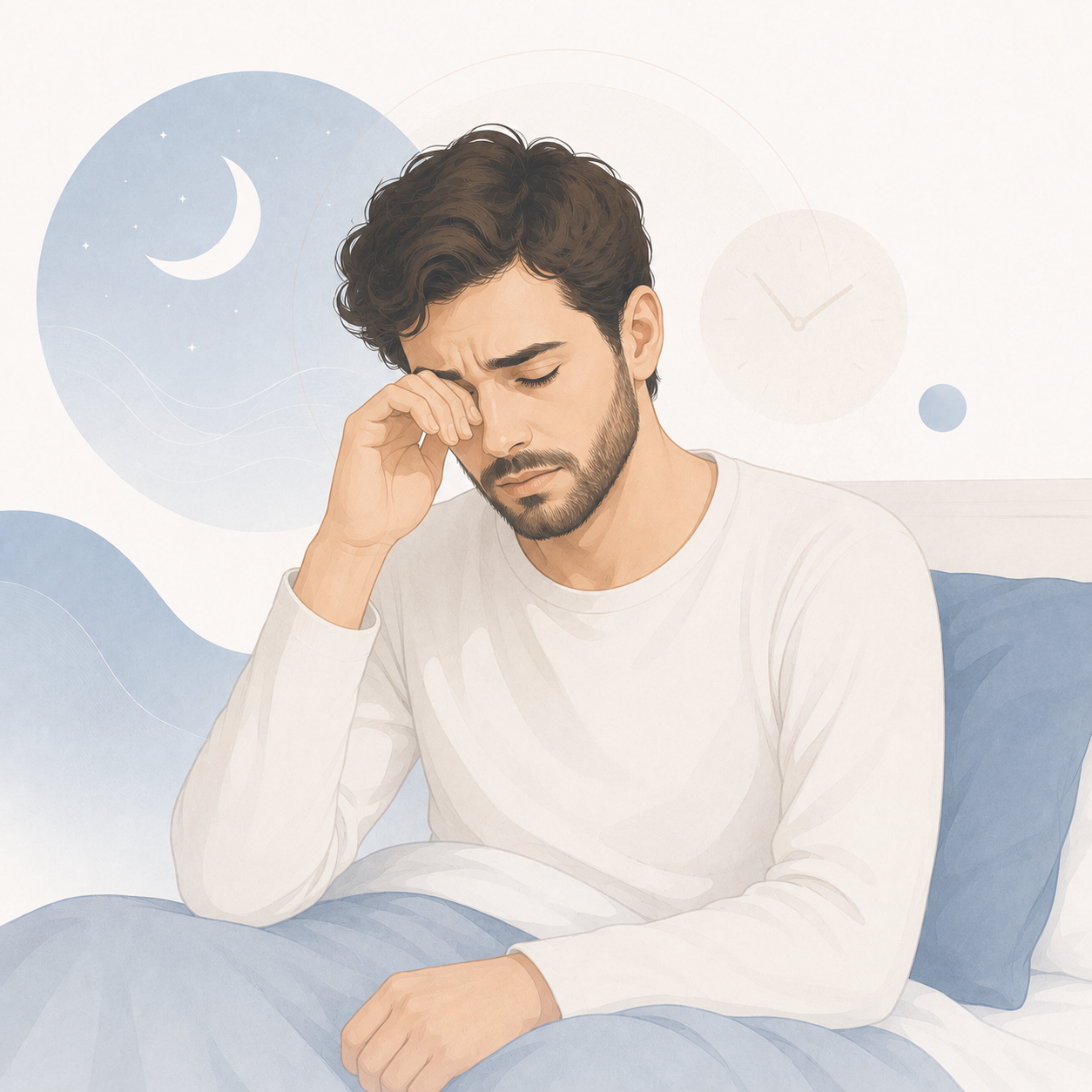 Pessoa com cansaço e dificuldade para dormir